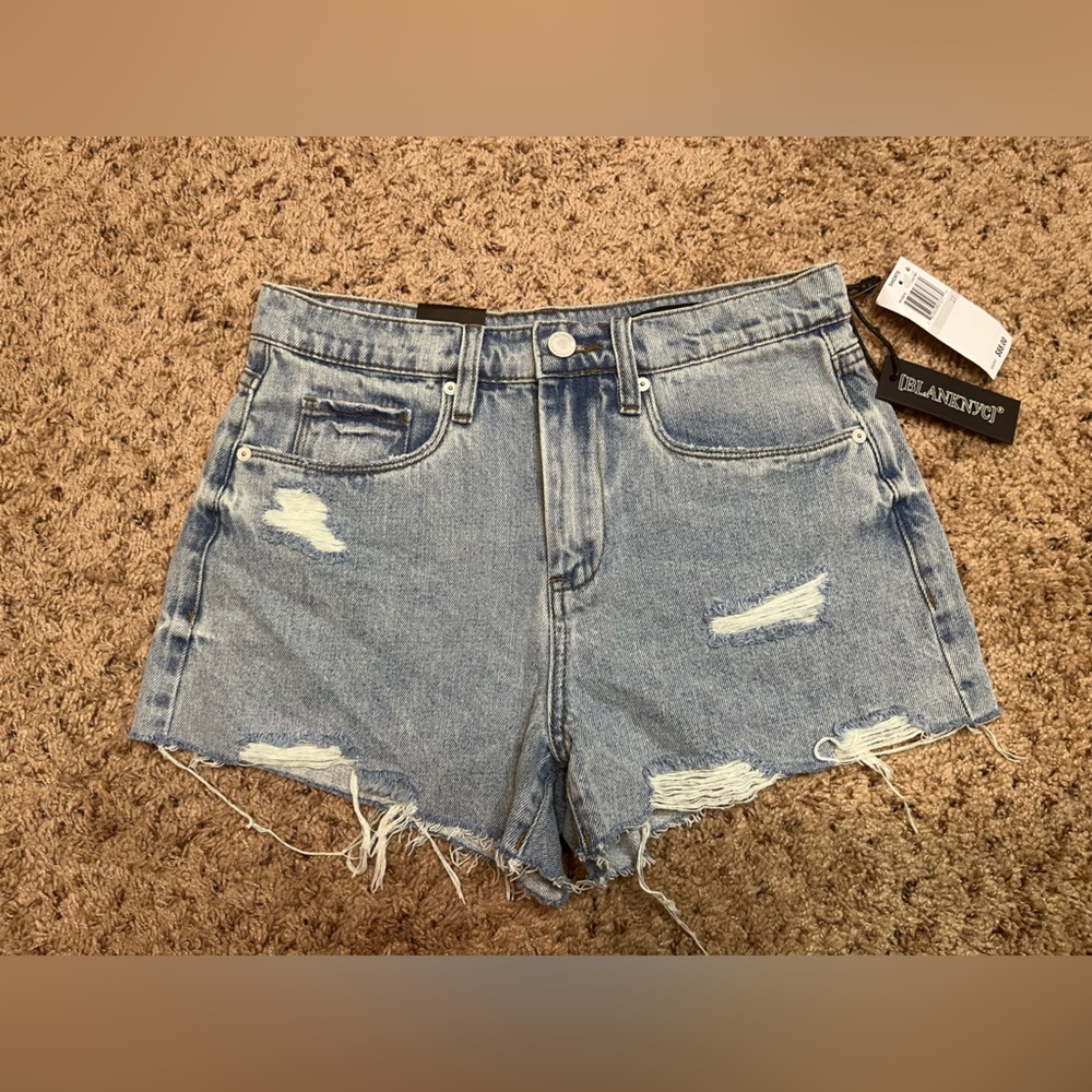 Blank‎ NYC The Barrow Vintage High-Rise Distressed Shorts 27 NWT